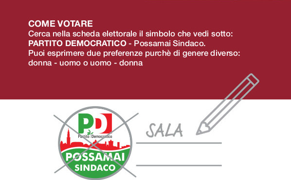 Partito Democratico - Giacomo Possamai Sindaco - Sala